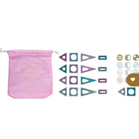 FAO Schwarz Magnetic Tile Set 40 Pieced AGES 3+ - Picture 6 of 8